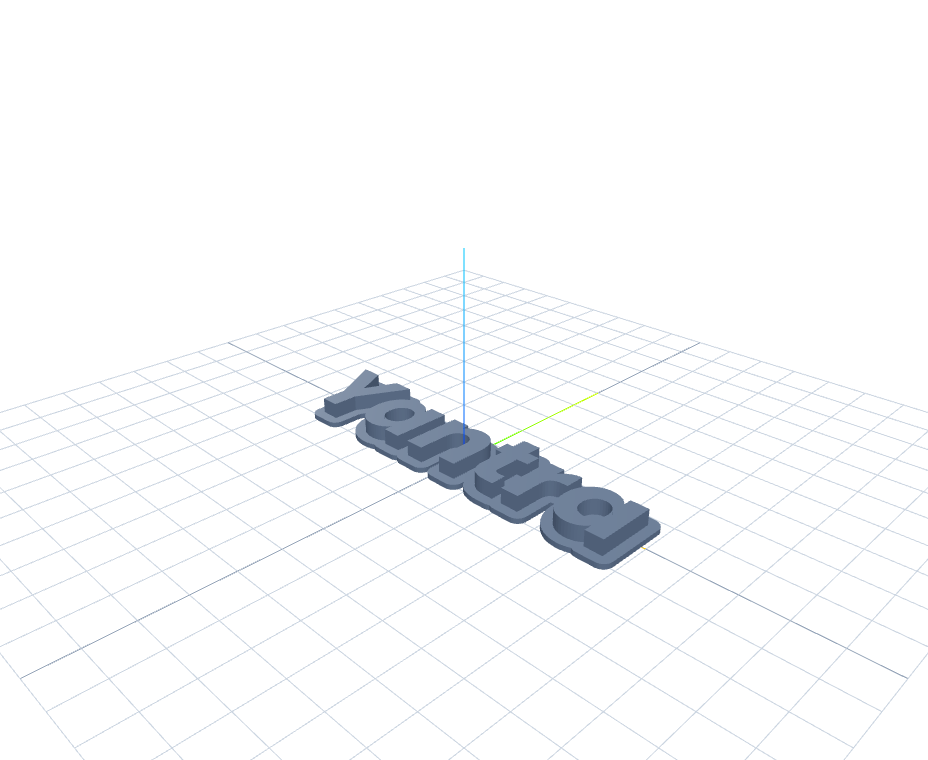 3D text at its default size